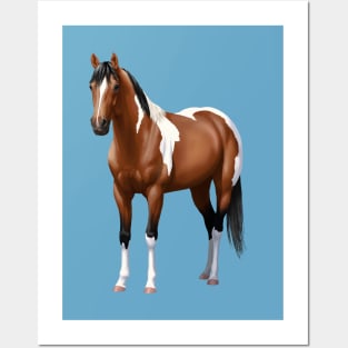 Brown Bay Quarter Horse Pinto Paint Horse Stallion Posters and Art